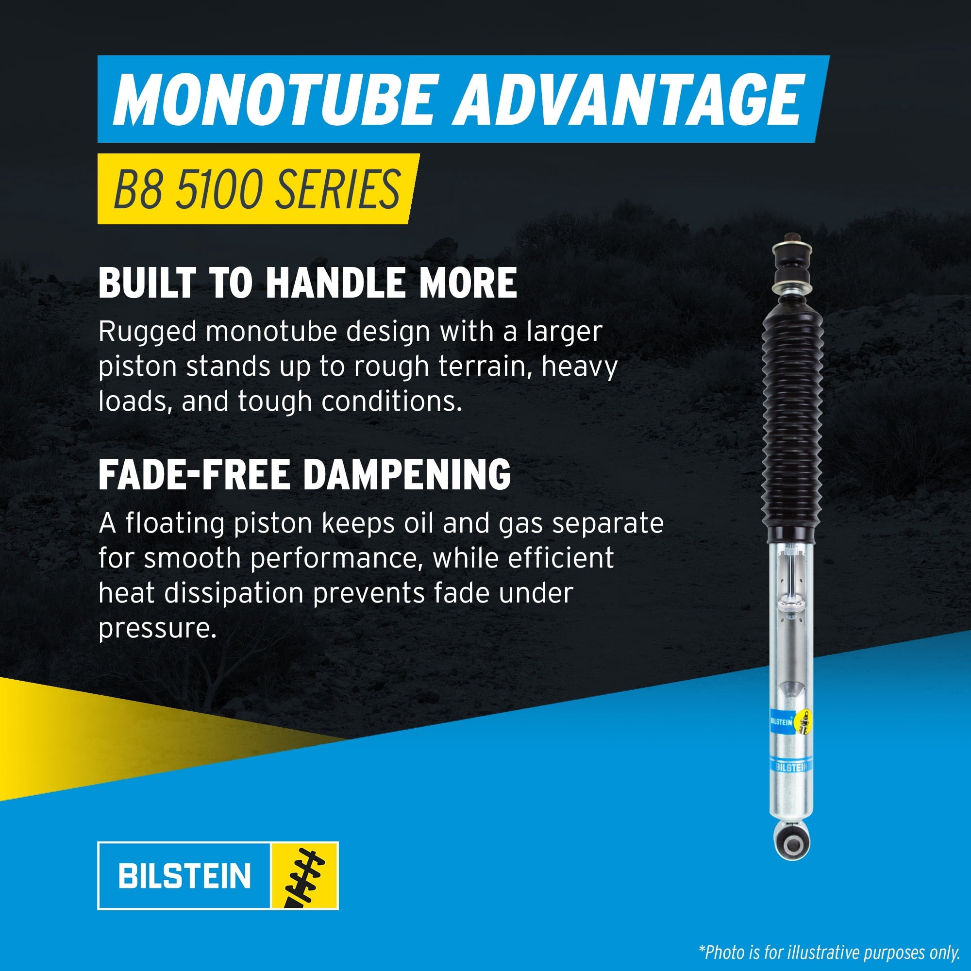 Bilstein Pair of Front B8 5100 Ride Height Adjustable Series Shocks Compatible with 2007-2013 Silverado / Sierra 1500 w/o Electronic Suspension Provides 0-1.75 Front Lift