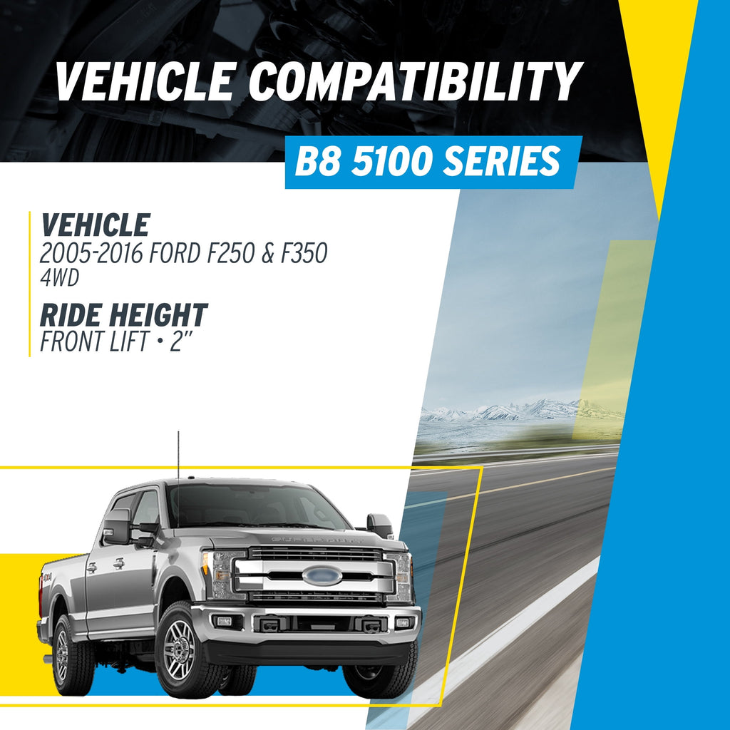 Bilstein Pair of Rear B8 5100 Series Shocks Compatible with 1999-2016 F250/F350 4WD with 0-1 Rear Lift